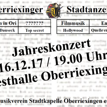 Ankündigung: Jahreskonzert am 16.12.