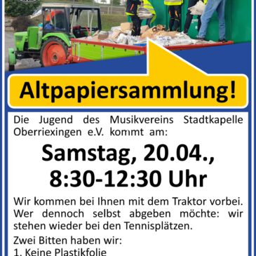 Altpapiersammlung diesen Samstag!